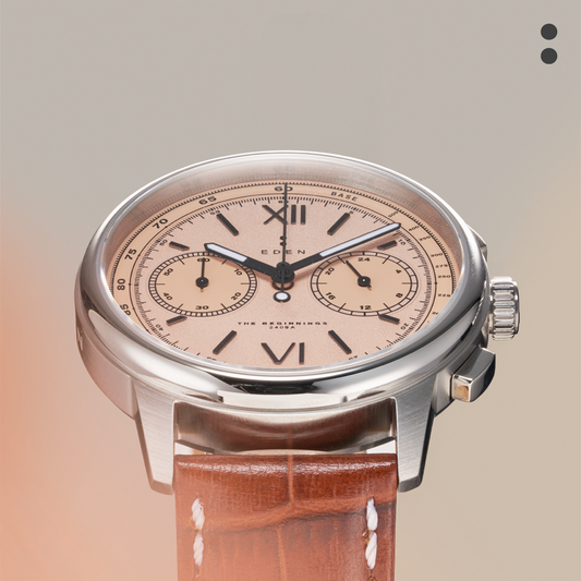 Beige Salmon chronograph watch for men and women