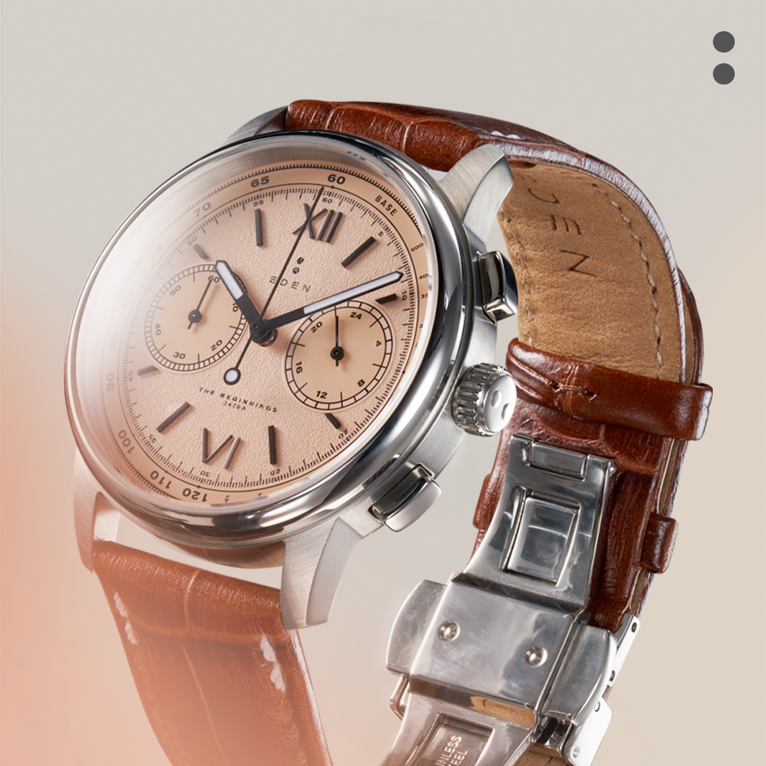 Beige Salmon chronograph watch for men and women