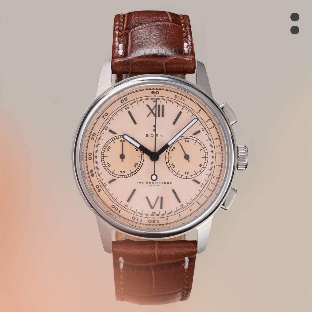 Beige Salmon chronograph watch for men and women